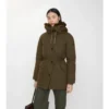 Parka din gabardină cu finisaj din piele de oaie Parka din gabardină cu finisaj din piele de oaie
