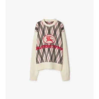 Pulover din amestec de lână cu model Argyle