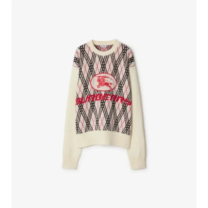 Pulover din amestec de lână cu model Argyle Pulover din amestec de lână cu model Argyle