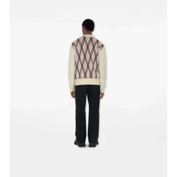 Pulover din amestec de lână cu model Argyle Pulover din amestec de lână cu model Argyle