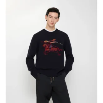Pulover din lână și cașmir EKD cu broderie în cruciulițe Pulover din lână și cașmir EKD cu broderie în cruciulițe
