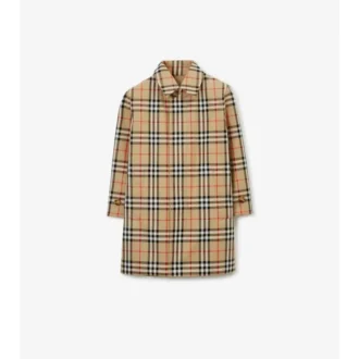 Reversibil Car Coat din gabardină cu model în carouri