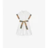 Rochie-cămașă din bumbac cu borduri în carouri Rochie-cămașă din bumbac cu borduri în carouri