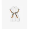Rochie-cămașă din bumbac cu borduri în carouri