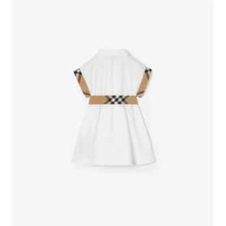 Rochie-cămașă din bumbac cu borduri în carouri