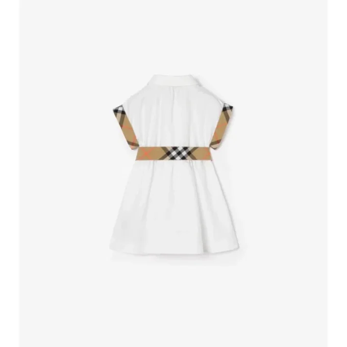 Rochie-cămașă din bumbac cu borduri în carouri