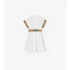 Rochie-cămașă din bumbac cu borduri în carouri Rochie-cămașă din bumbac cu borduri în carouri