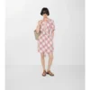 Rochie-cămașă din bumbac cu imprimeu în carouri Rochie-cămașă din bumbac cu imprimeu în carouri