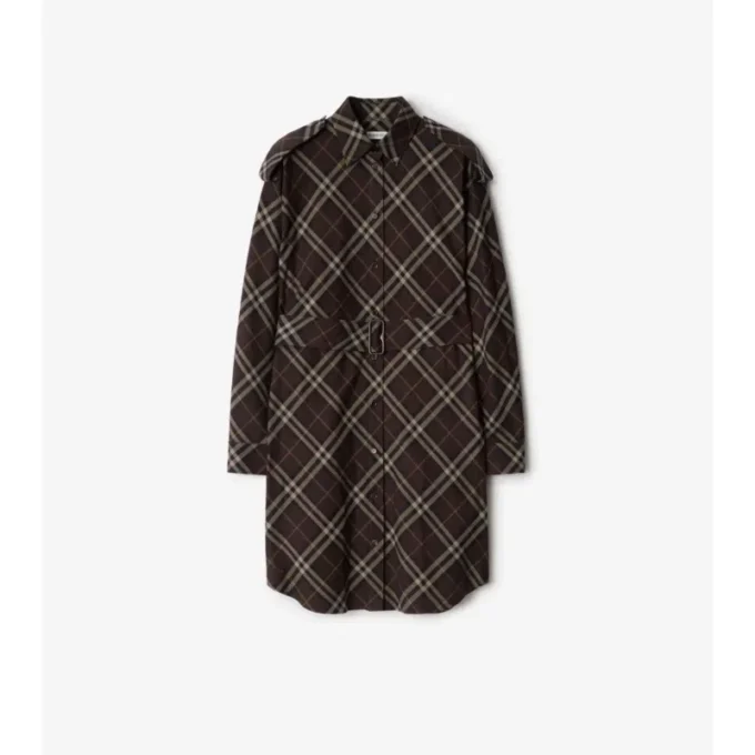 Rochie-cămașă din flanelă de bumbac cu imprimeu în carouri Rochie-cămașă din flanelă de bumbac cu imprimeu în carouri