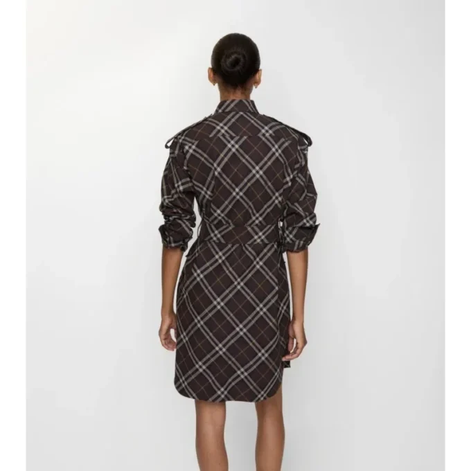 Rochie-cămașă din flanelă de bumbac cu imprimeu în carouri Rochie-cămașă din flanelă de bumbac cu imprimeu în carouri