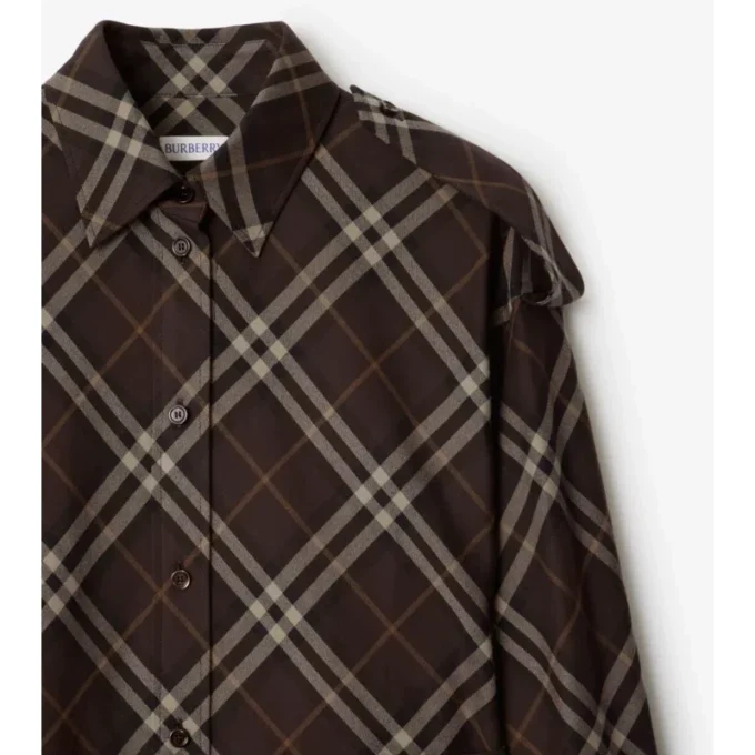 Rochie-cămașă din flanelă de bumbac cu imprimeu în carouri Rochie-cămașă din flanelă de bumbac cu imprimeu în carouri