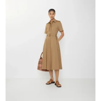 Rochie-cămașă din poplin de bumbac