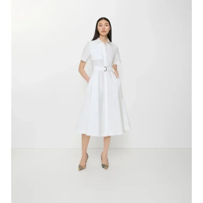 Rochie-cămașă din poplin de bumbac