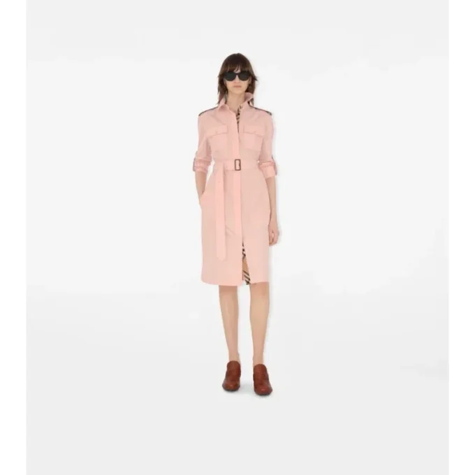 Rochie-cămașă din poplin de bumbac