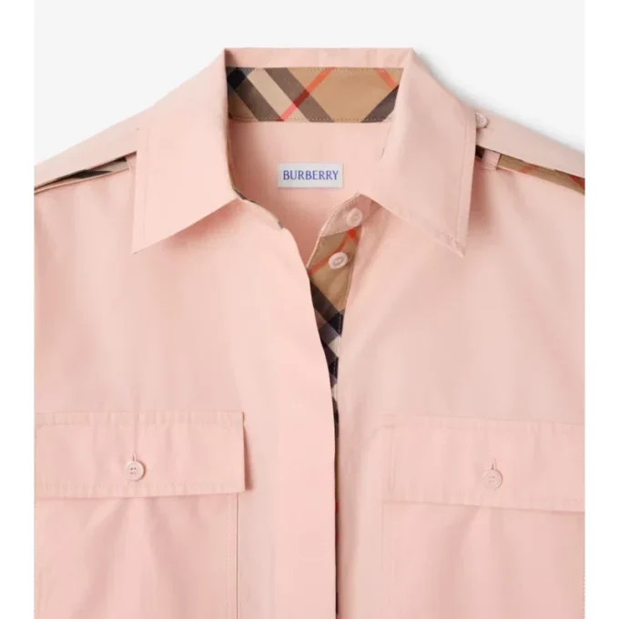 Rochie-cămașă din poplin de bumbac