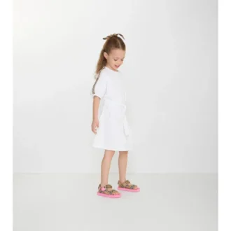 Rochie de tip tricou din bumbac cu borduri în carouri