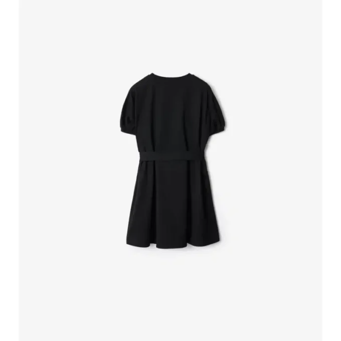 Rochie de tip tricou din bumbac cu borduri în carouri
