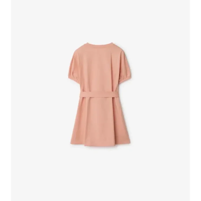 Rochie de tip tricou din bumbac cu borduri în carouri