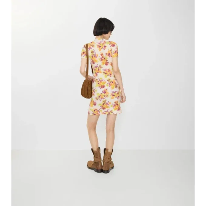 Rochie din amestec de bumbac cu imprimeu floral Rochie din amestec de bumbac cu imprimeu floral