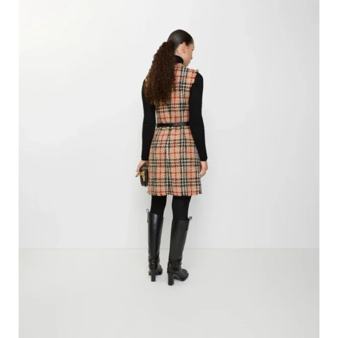 Rochie din amestec de lână cu model în carouri Rochie din amestec de lână cu model în carouri