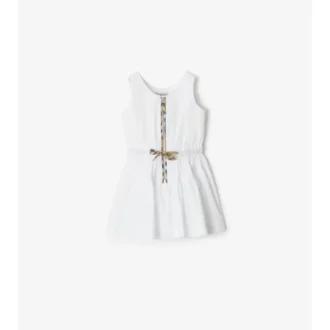 Rochie din bumbac cu borduri în carouri