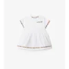 Rochie din bumbac cu borduri în carouri și pantaloni scurți