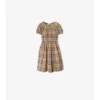 Rochie din bumbac cu imprimeu în carouri