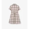 Rochie din bumbac cu imprimeu în carouri Rochie din bumbac cu imprimeu în carouri