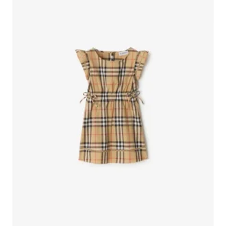 Rochie din bumbac cu imprimeu în carouri