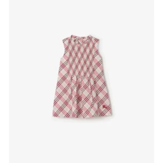 Rochie din bumbac cu imprimeu în carouri