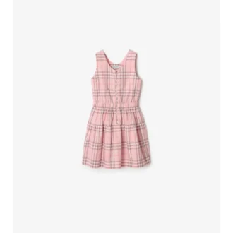 Rochie din bumbac cu imprimeu în carouri
