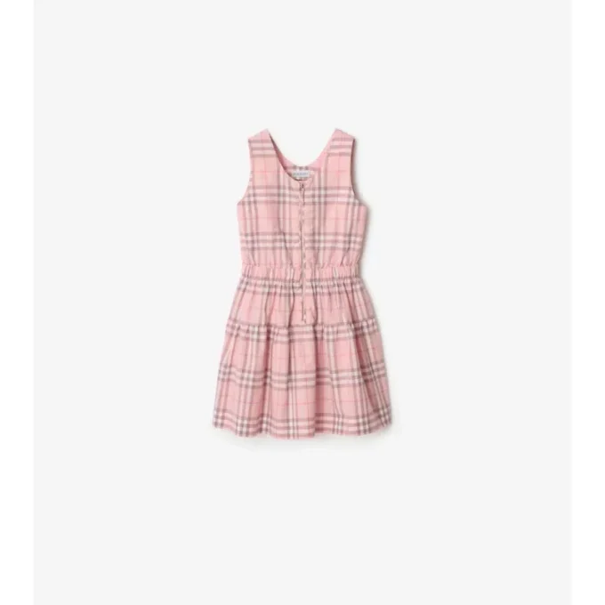 Rochie din bumbac cu imprimeu în carouri Rochie din bumbac cu imprimeu în carouri