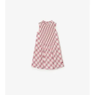 Rochie din bumbac cu imprimeu în carouri Rochie din bumbac cu imprimeu în carouri