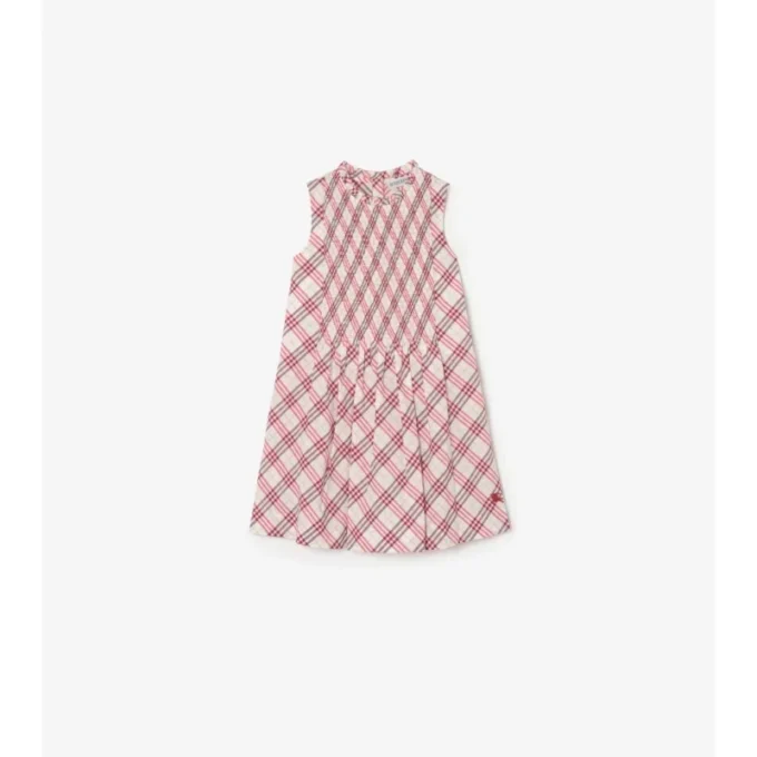 Rochie din bumbac cu imprimeu în carouri Rochie din bumbac cu imprimeu în carouri