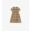 Rochie din bumbac cu imprimeu în carouri
