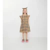 Rochie din bumbac cu imprimeu în carouri
