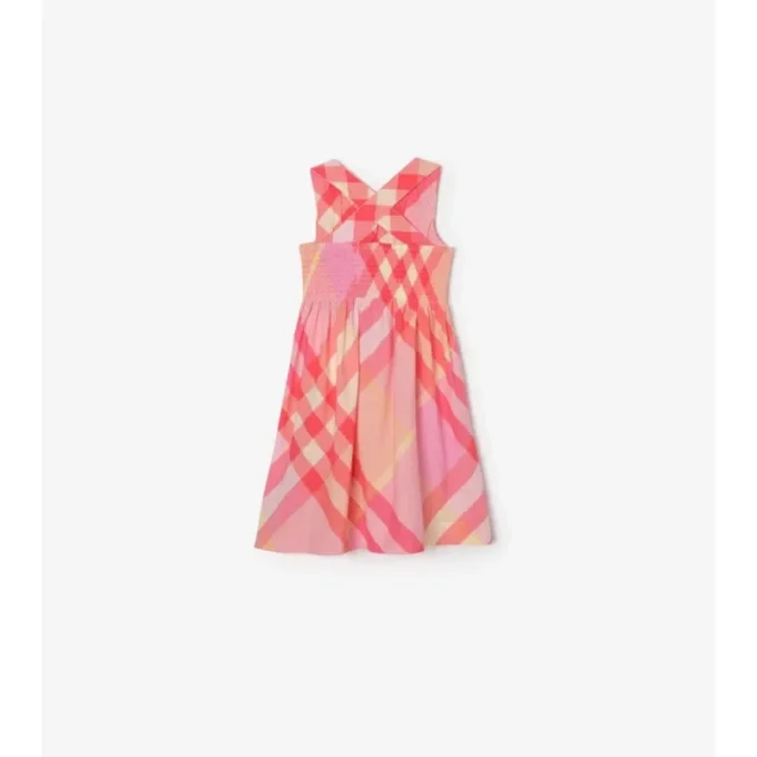 Rochie din bumbac cu imprimeu în carouri