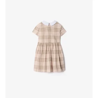 Rochie din bumbac cu imprimeu în carouri