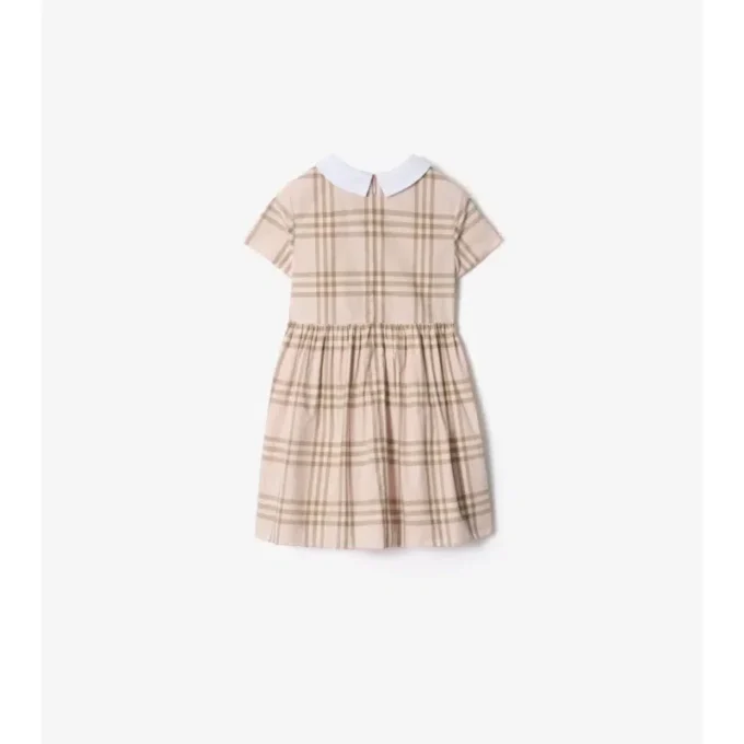 Rochie din bumbac cu imprimeu în carouri