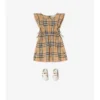 Rochie din bumbac cu imprimeu în carouri Rochie din bumbac cu imprimeu în carouri