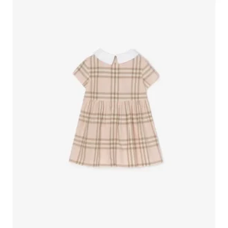 Rochie din bumbac cu imprimeu în carouri