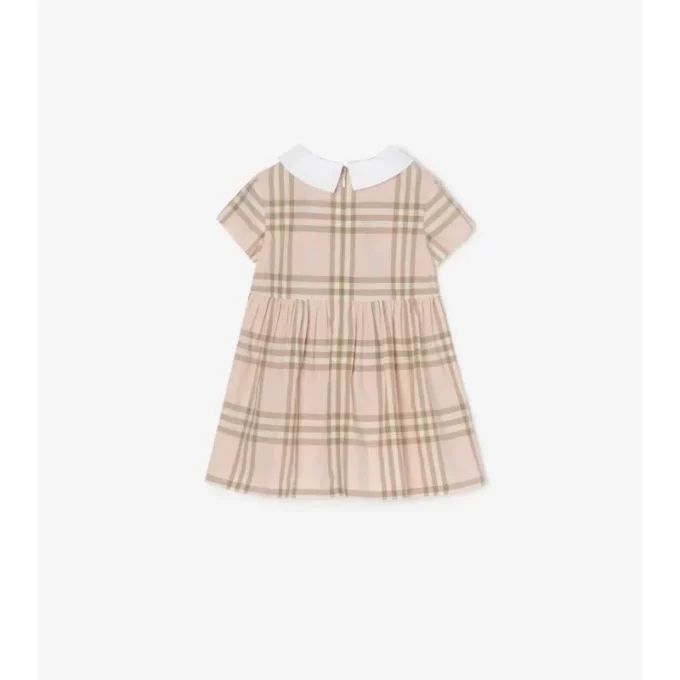 Rochie din bumbac cu imprimeu în carouri