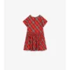 Rochie din bumbac cu imprimeu în carouri Rochie din bumbac cu imprimeu în carouri