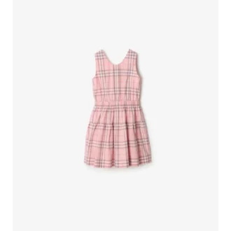 Rochie din bumbac cu imprimeu în carouri