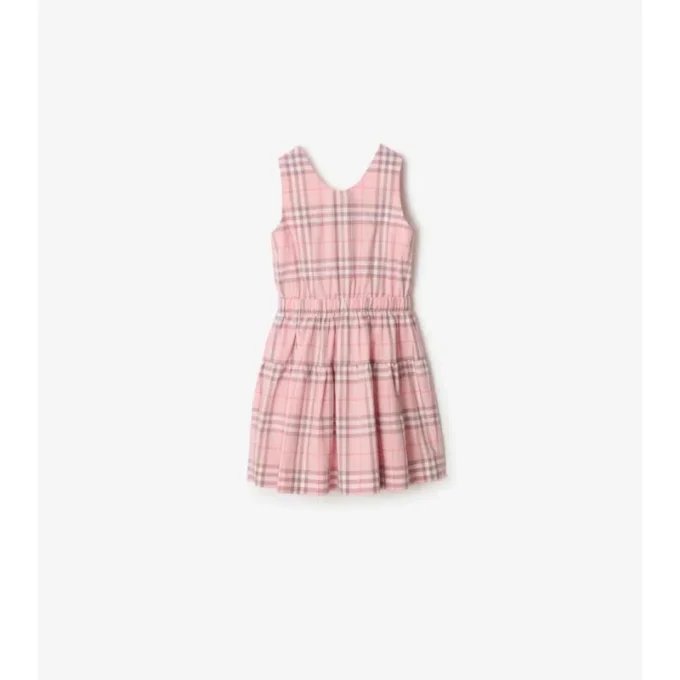 Rochie din bumbac cu imprimeu în carouri Rochie din bumbac cu imprimeu în carouri