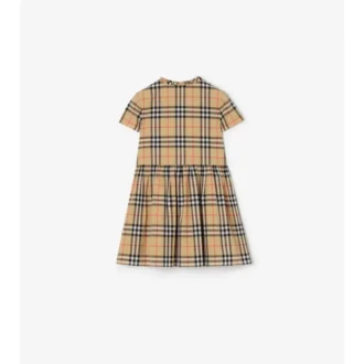 Rochie din bumbac cu imprimeu în carouri