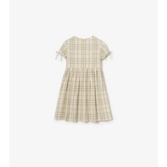 Rochie din bumbac cu imprimeu în carouri