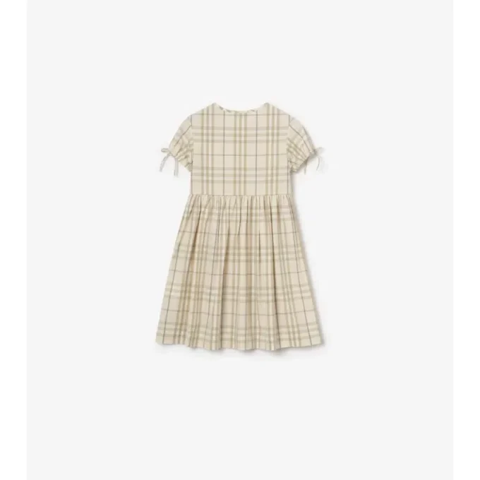 Rochie din bumbac cu imprimeu în carouri