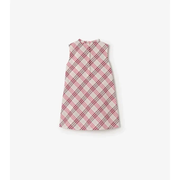 Rochie din bumbac cu imprimeu în carouri