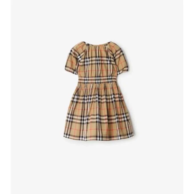 Rochie din bumbac cu imprimeu în carouri